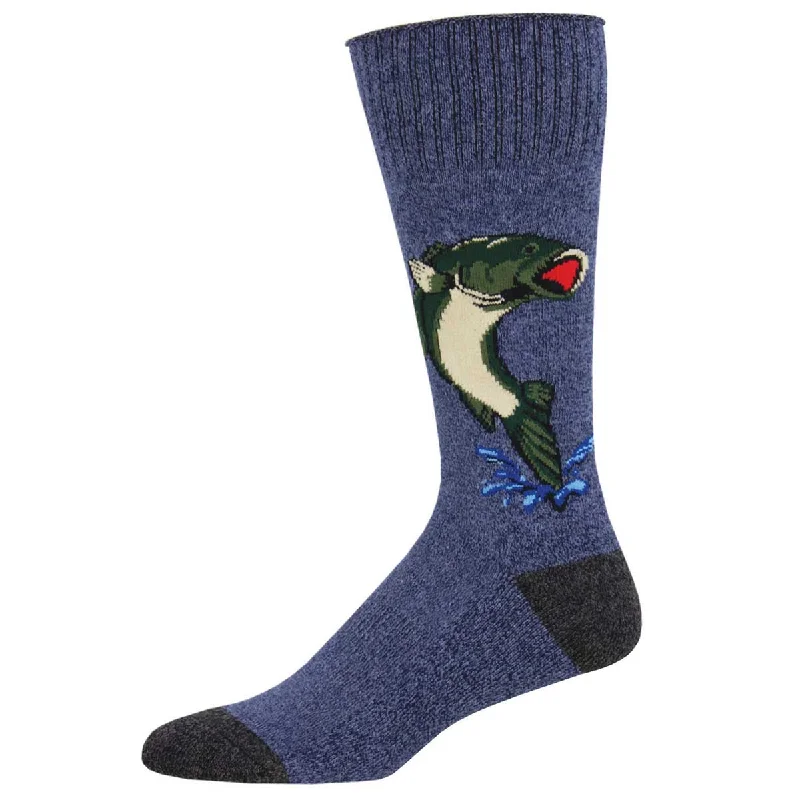 sock with ankle length-  Big Mouth Bass - Recycled Cotton