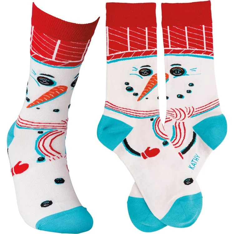 sock with solid vibe-  Snowman Crew