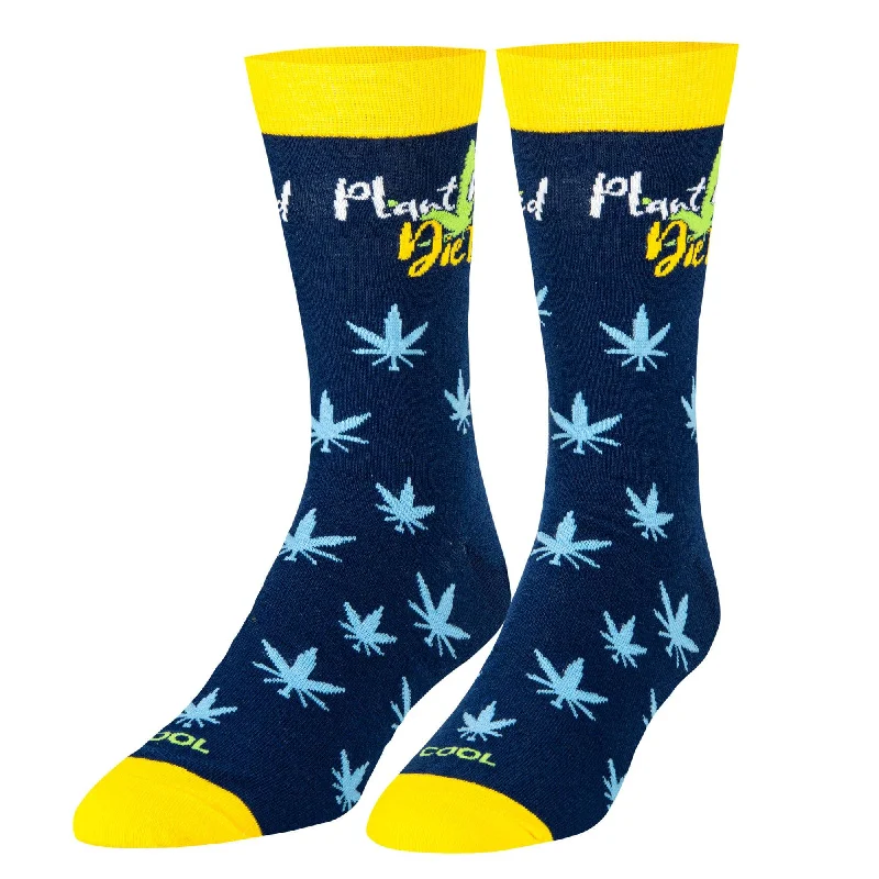 sock with warm feel-  Plant Based Diet Men's Crew Socks