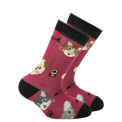 sock for chic touch-  Kid's Cute Cats Crew Socks