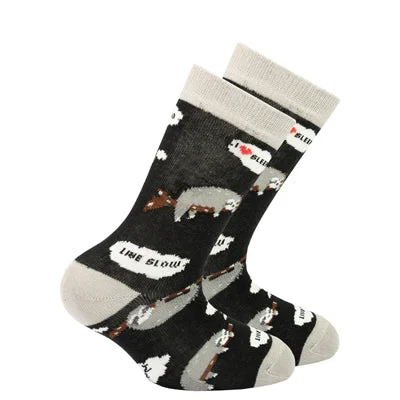 sock with durable touch-  Kid's Lazy Sloth Crew Socks