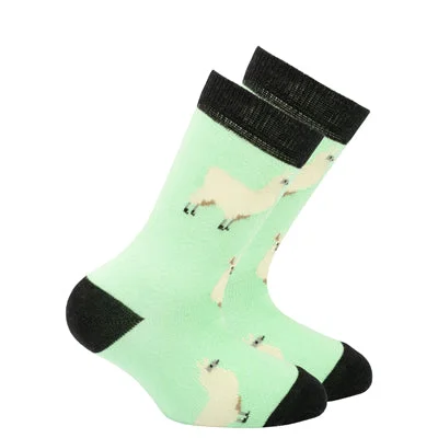 sock for urban look-  Kid's Llama Crew Socks