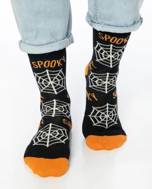 sock with sharp feel-  Spooky Socks, Women's Halloween Socks, Halloween Party Gift, Spider Web Socks, Funky Socks, Halloween Costume Footwear, Halloween Clothing