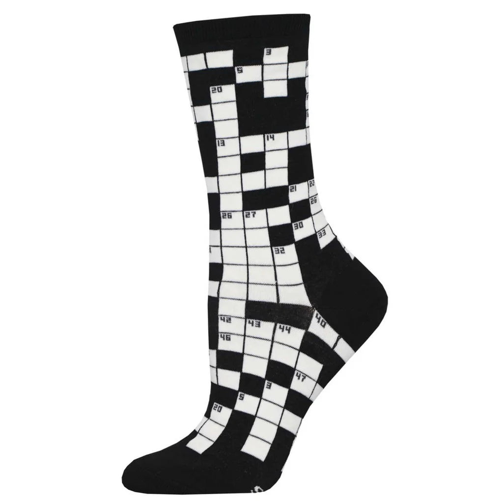 sock with sporty vibe-  SUNDAY CROSSWORD WOMEN'S CREW