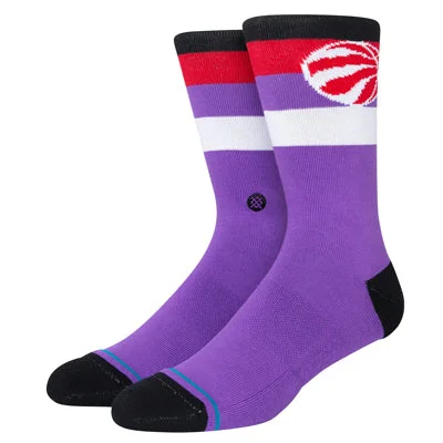 sock with solid vibe-  Toronto Raptors Stripe Crew Socks