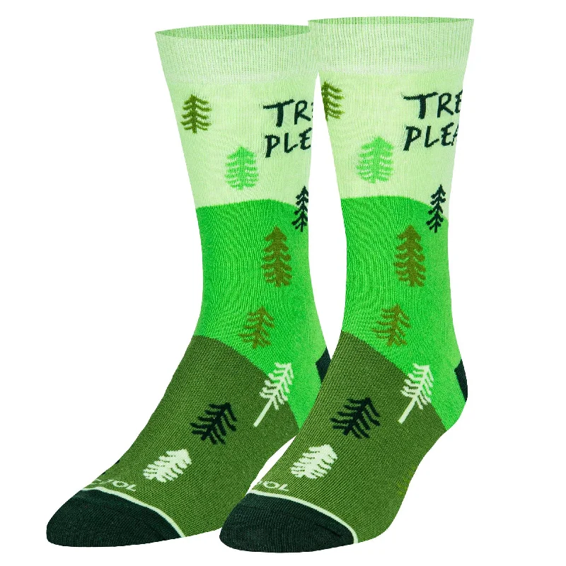 sock with sleek touch-  Trees Please  Men's Crew Socks