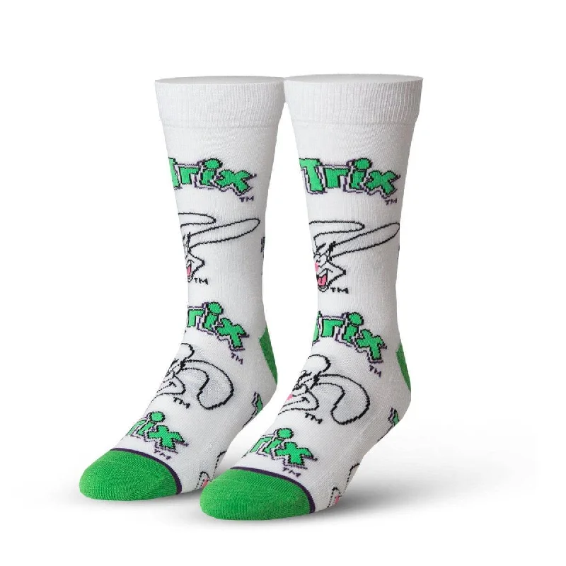 sock with bright feel-  Trix White Men's Crew Socks