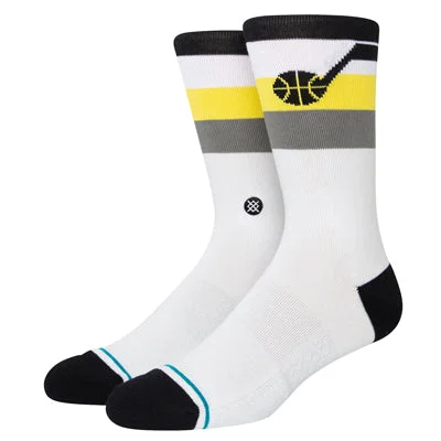 sock with cotton-  Utah Jazz Stripe Crew Socks