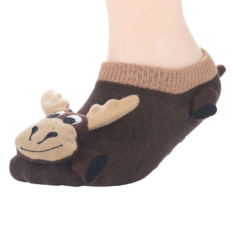 sock for modern luxury-  Wild Habitat Baby Non-Slip socks-Moose Pattern