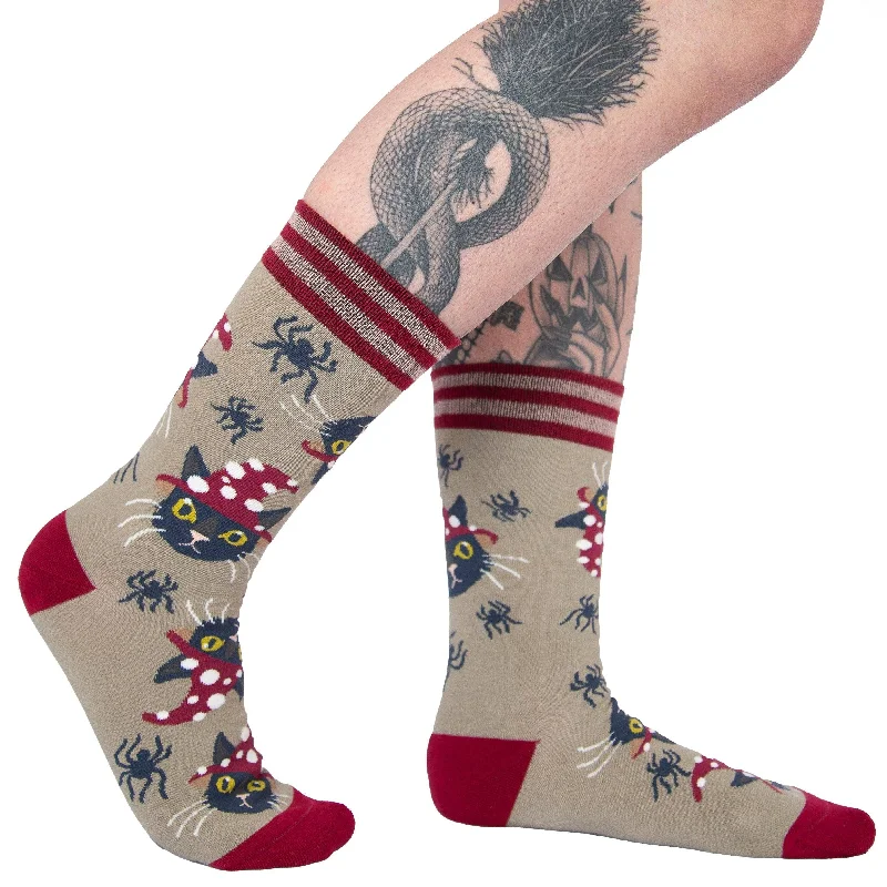 sock for long wear-  Foot Clothes/Witchy Whiskers Crew Socks