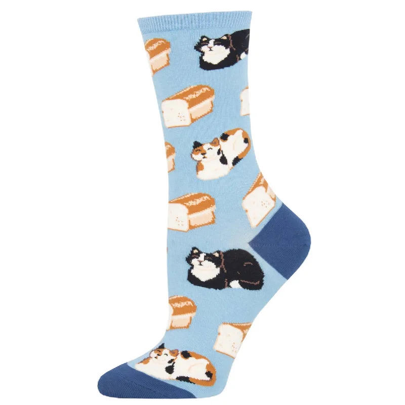 sock with anti slip-  Cat Loaf - Cotton Crew