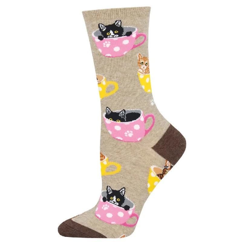 sock with bold style-  Cat-Feinated - Cotton Crew