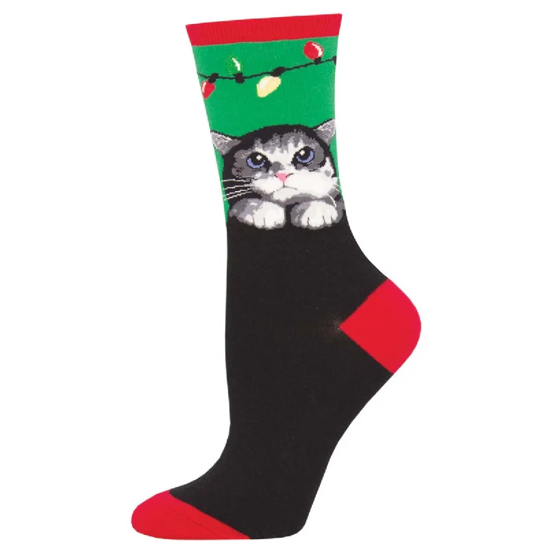 sock with sporty feel-  Purrty Lights - Cotton Crew