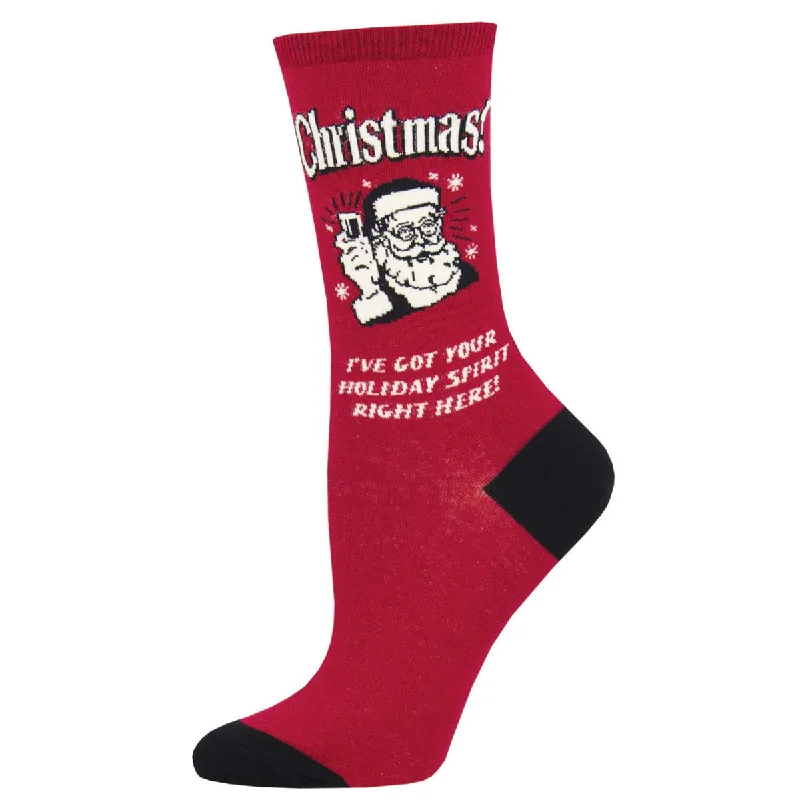 sock with unique feel-  Retro Spoof - Christmas Spirit - Cotton Crew