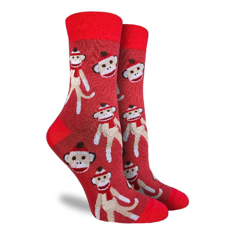 sock with purple tone-  Good Luck Sock/Women's Sock Monkeys Socks