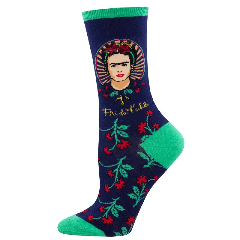 sock with classic touch-  Frida Kahlo - Frida Flower - Cotton Crew