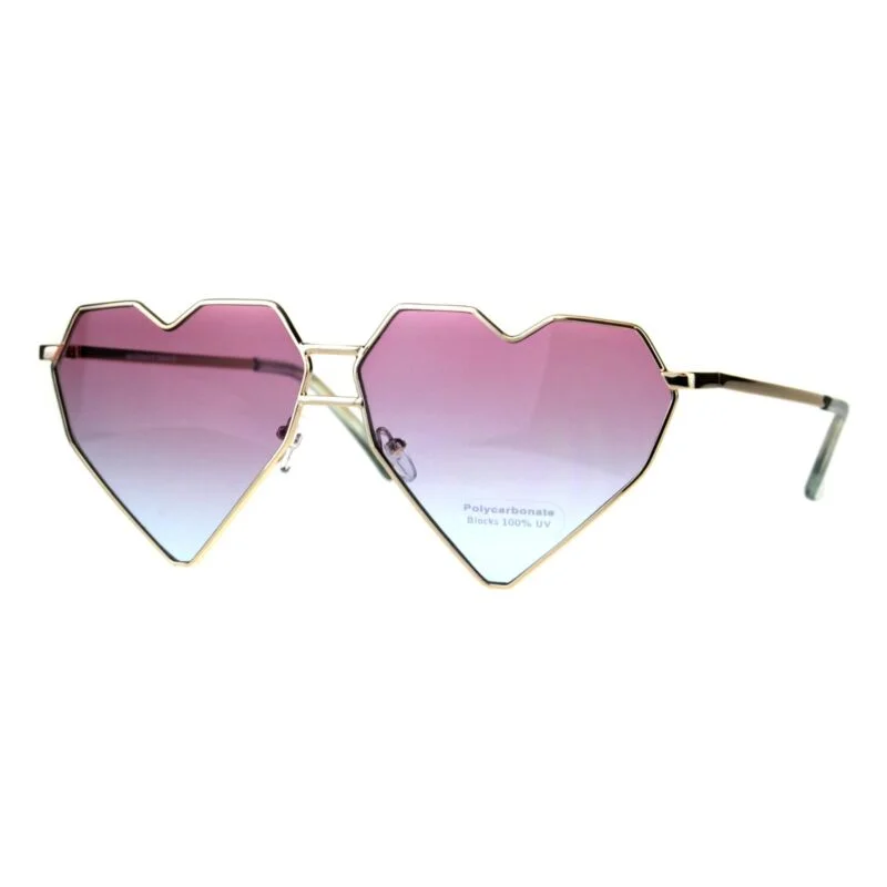 sunglasses for kids durability-Geometric Heart Sunglasses