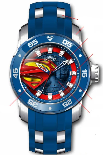 watch with sharp charm-  Band For Invicta DC Comics 34745