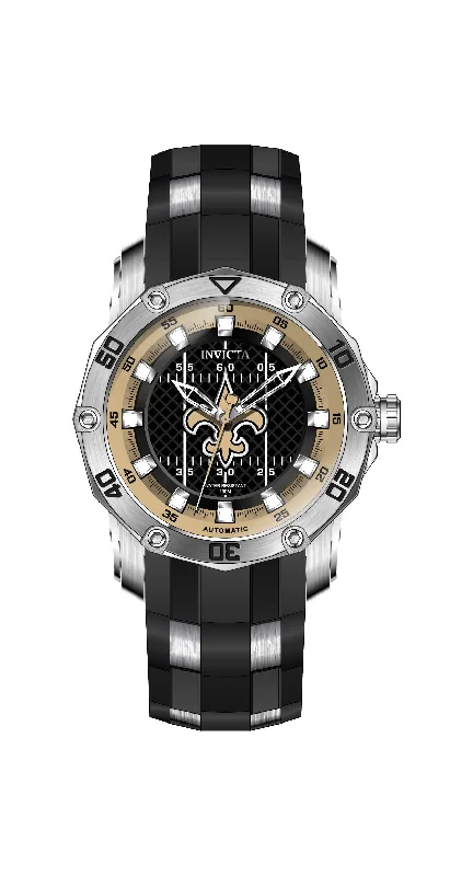 watch with yellow gold tone-  Band For Invicta NFL 32891