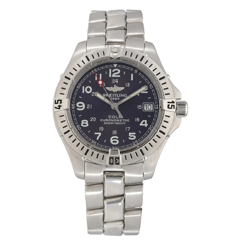 watch with solid build-  Breitling Colt A74350 38mm Stainless Steel Watch