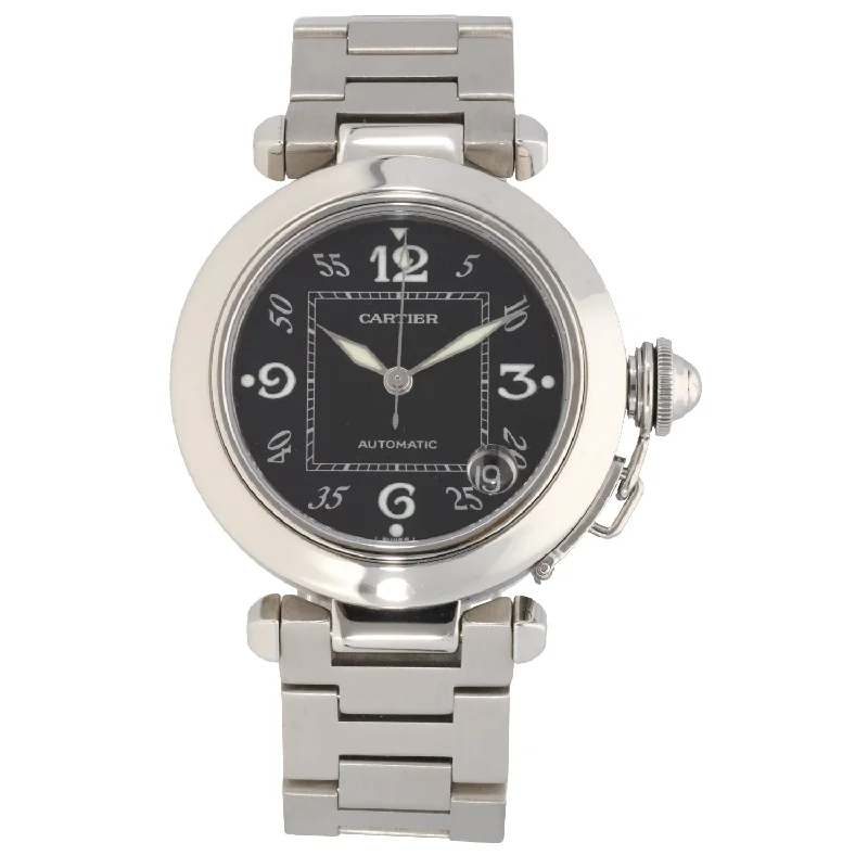 watch with rugged design-  Cartier Pasha 2324 36mm Stainless Steel Watch