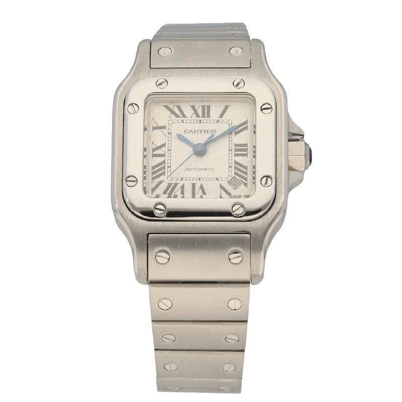 watch with rugged charm-  Cartier Santos 2423 24mm Stainless Steel Watch