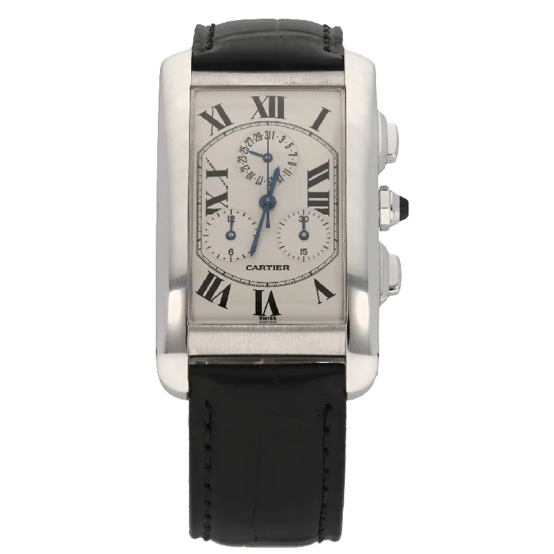 watch with unique design-  Cartier Tank Americaine 2312 26mm White Gold  Watch