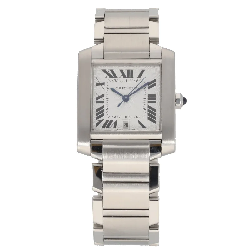 watch with hybrid features-  Cartier Tank Francaise W51002Q3 28mm Stainless Steel Watch