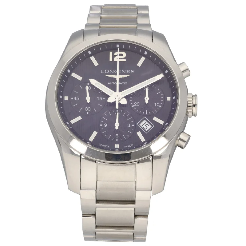 watch with colorful bezel-  Longines Conquest Classic L2.786.4 41mm Stainless Steel Watch