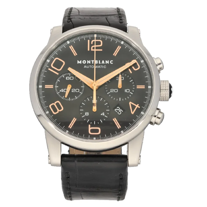 watch with elegant finish-  Montblanc Timewalker 7141 43mm Stainless Steel Watch