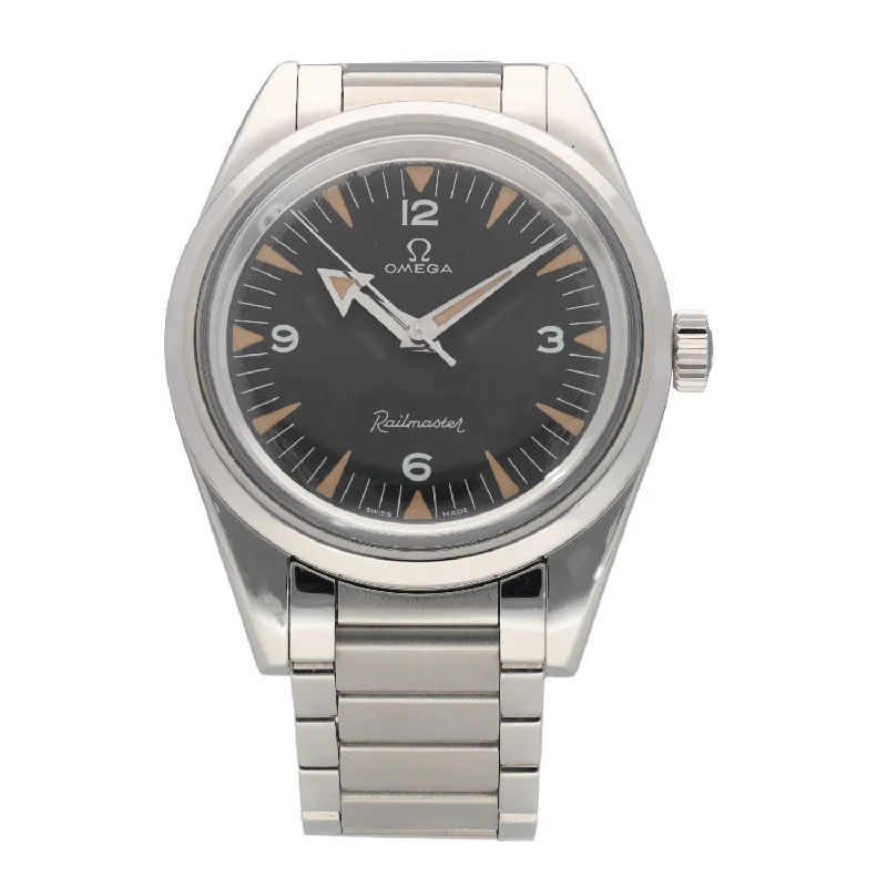 watch with stylish appeal-  Omega Railmaster 41mm Stainless Steel Mens Watch