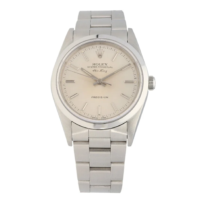 watch for timeless style-  Rolex Air King 14000 34mm Stainless Steel Watch