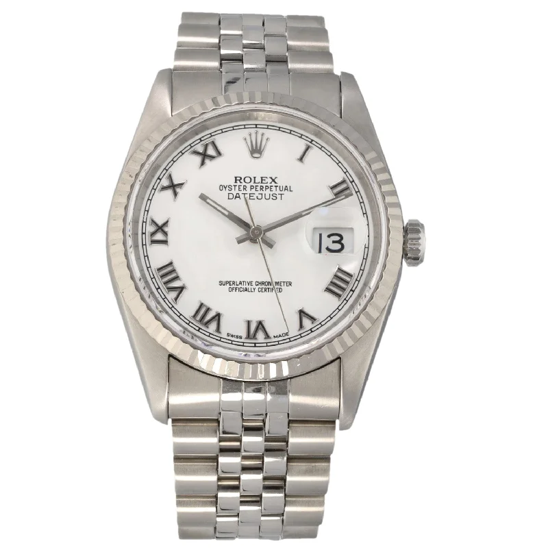 watch with engraved back-  Rolex Datejust 16234 36mm Stainless Steel Watch